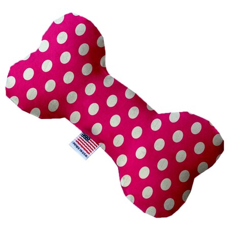 Mirage Pet Products Hot Pink Swiss Dots Canvas Bone Dog Toy 10 in. 1248-CTYBN10